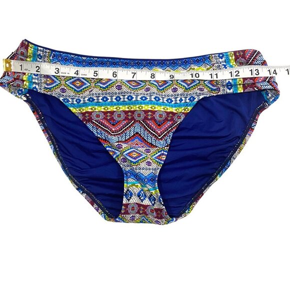 La Blanca Boho Tribal Print Halter Bikini Set High Waist Bottoms Swimsuit Size M - Picture 3 of 8